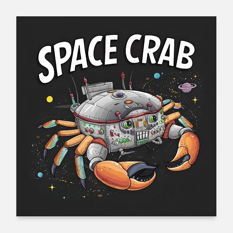 Space Crab Space Crab as a spaceship Poster 24" x 24" (60x60 cm)