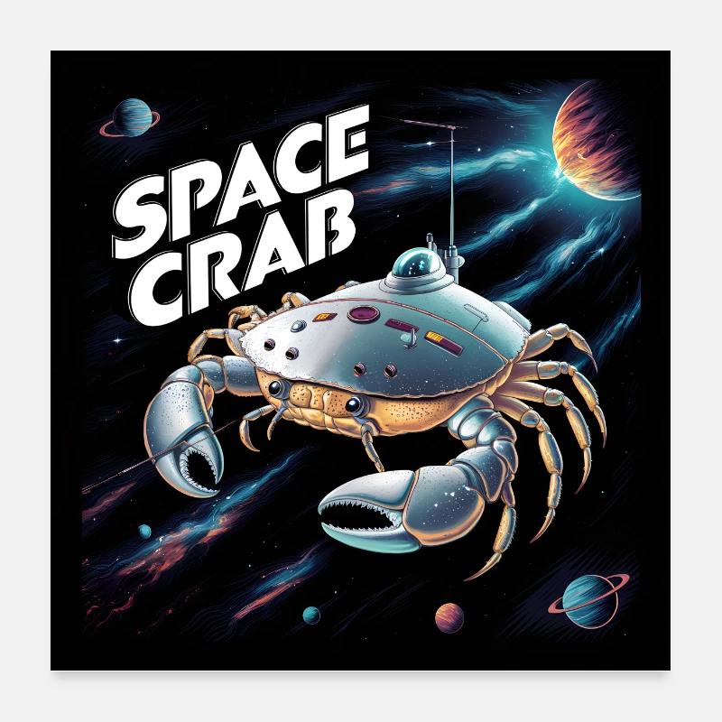 Space Crab Space Crab en tant que vaisseau spatial Poster 60 x 60 cm