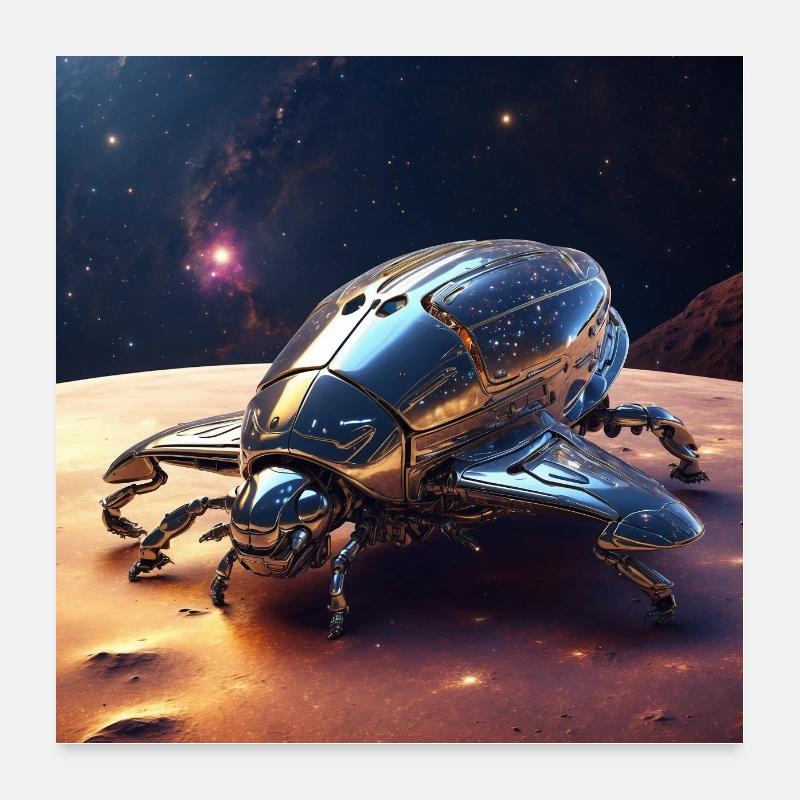 Affiche Insecte de l’espace comme vaisseau spatial sur la planète Poster 60 x 60 cm