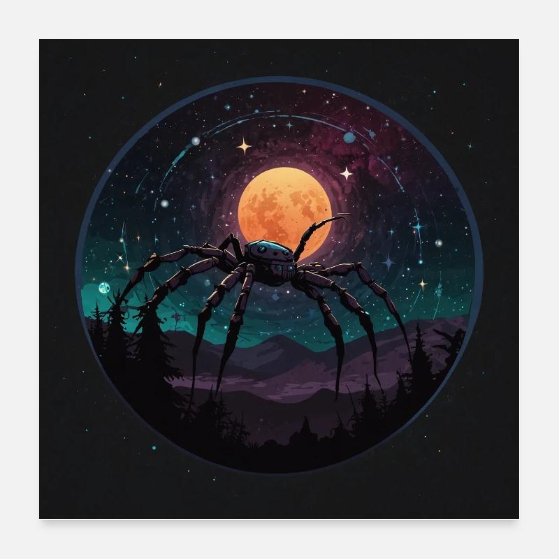 Araignée de l’espace sur la planète Poster 60 x 60 cm