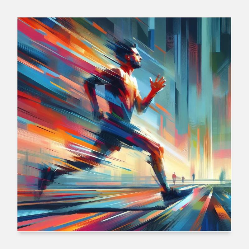 Laufender Mann 2 Poster 60x60 cm