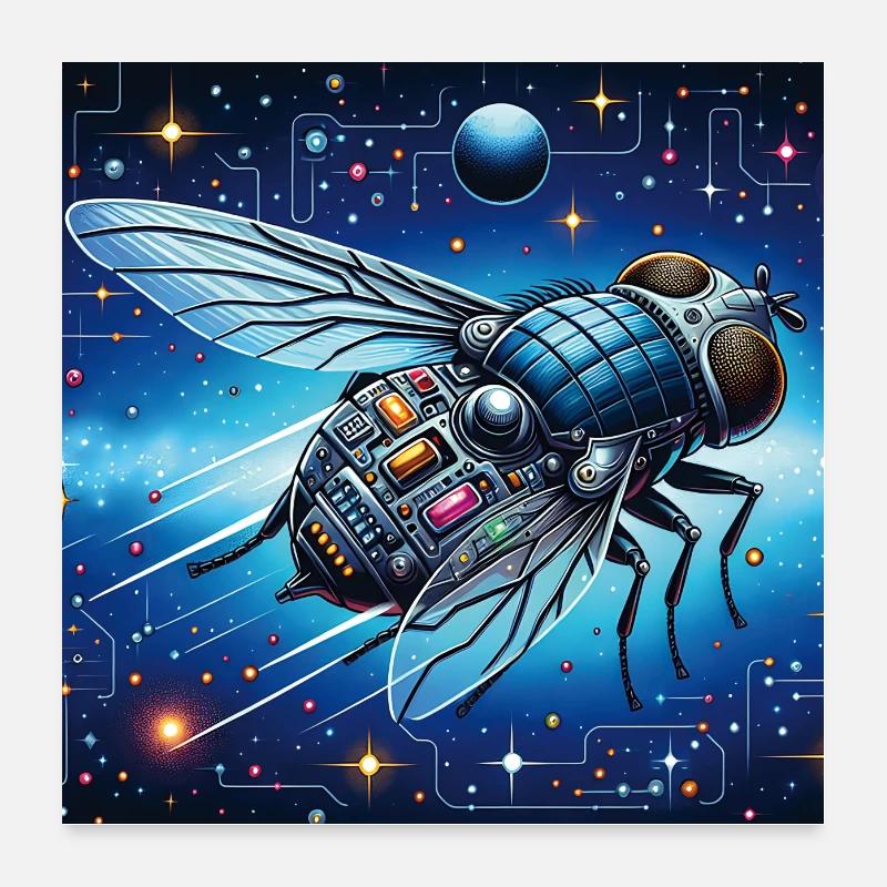 Affiche Vaisseau spatial Fly Fly Spaceship Poster 60 x 60 cm