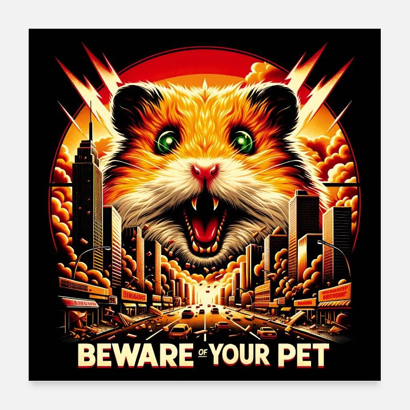 Hamster Desaster Horror Hamster Poster 60x60 cm