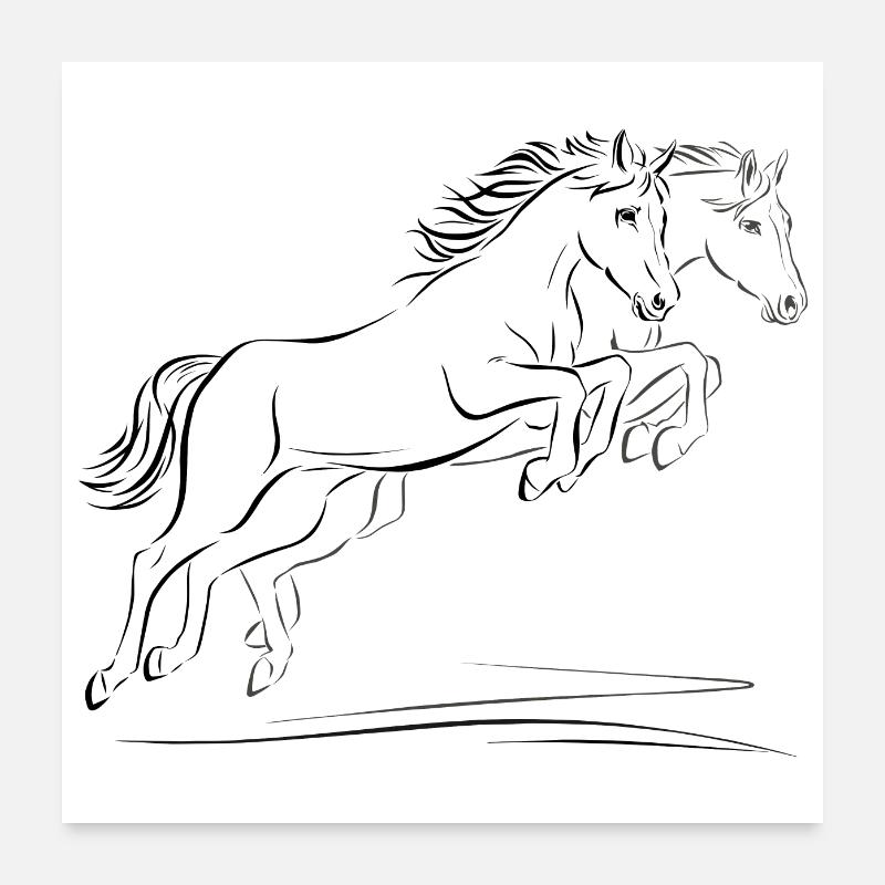 Deux chevaux Poster 60 x 60 cm