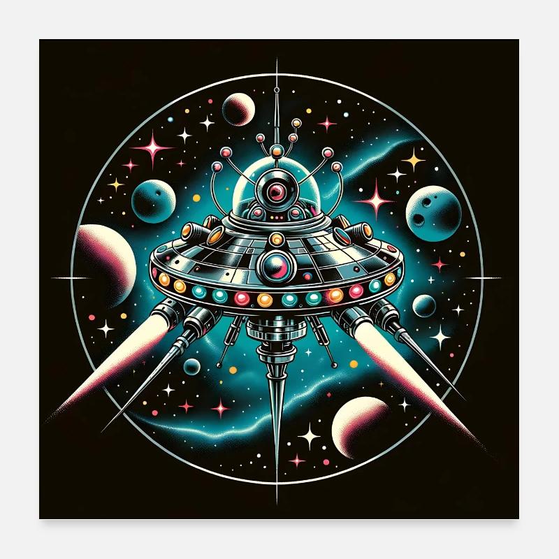 Fantastic spider spaceship in space Poster 24" x 24" (60x60 cm)