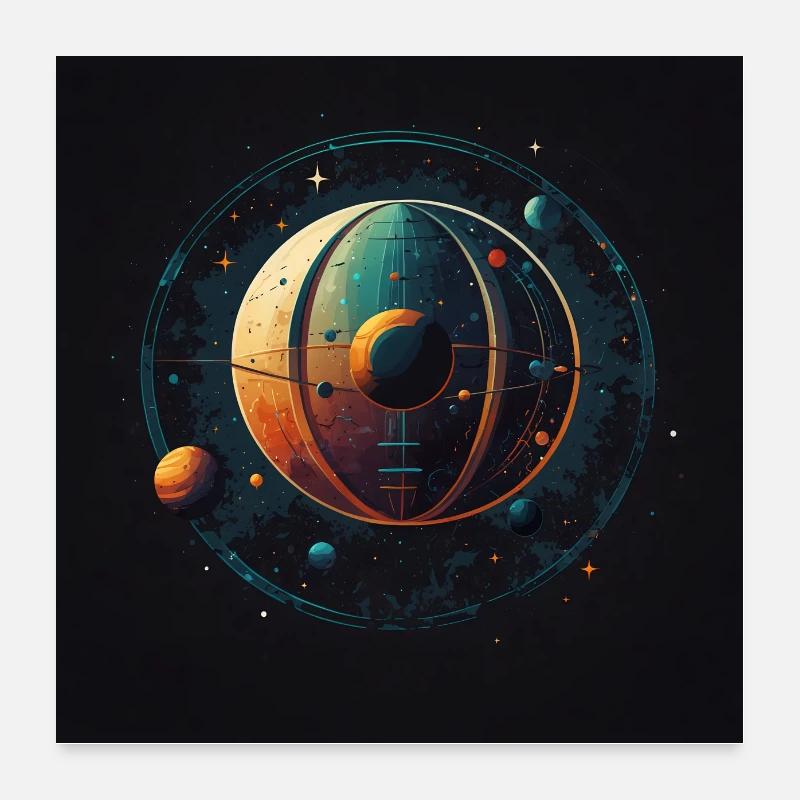Space station floats in space Poster 24" x 24" (60x60 cm)