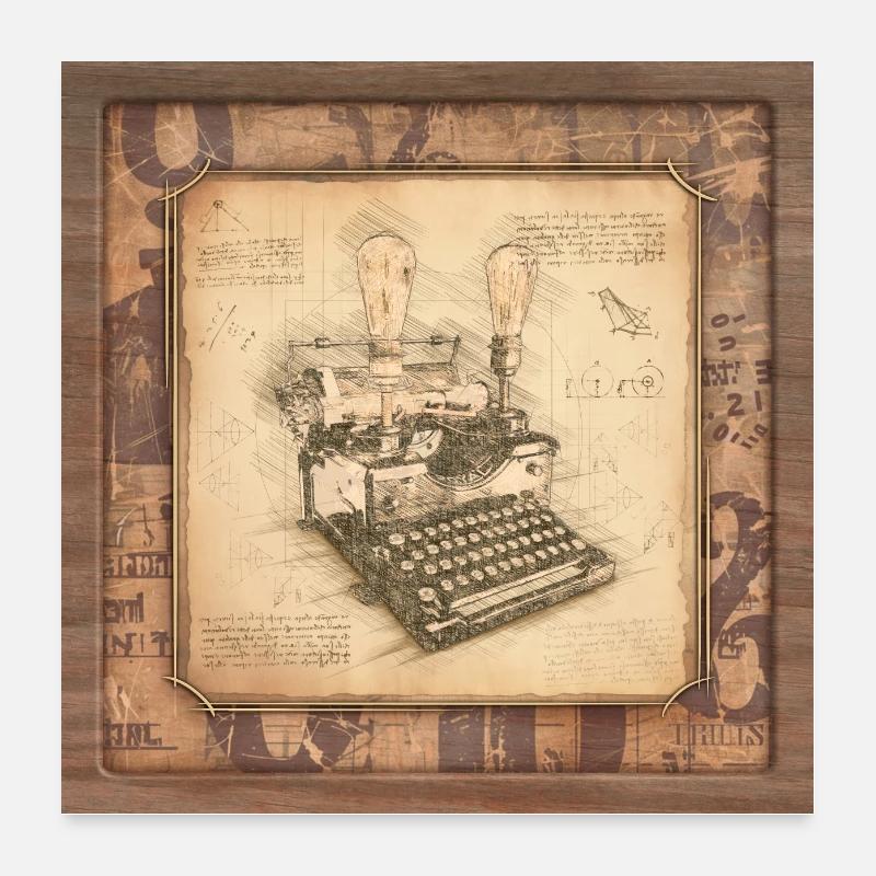 Vintage Art for Authors & Writers Poster 24" x 24" (60x60 cm)