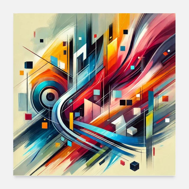 Lebendige Harmonie - Abstraktes Gemälde Poster 60x60 cm
