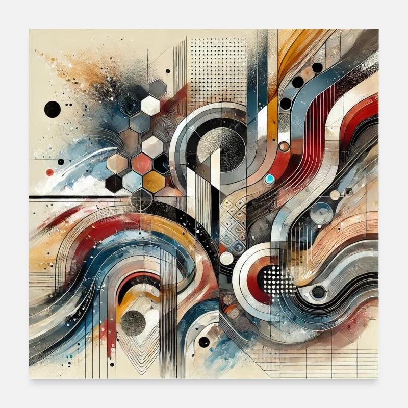 Auffällige Bewegung - Abstraktes Gemälde Poster 60x60 cm