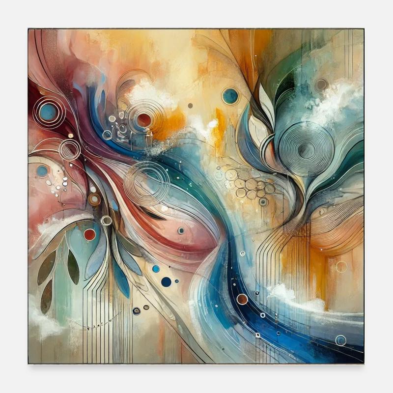 Energiegeladene Essenz - Abstraktes Gemälde Poster 60x60 cm