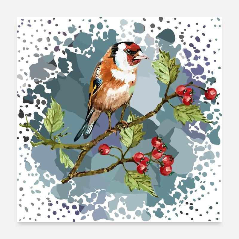 Oiseau coloré Poster 60 x 60 cm