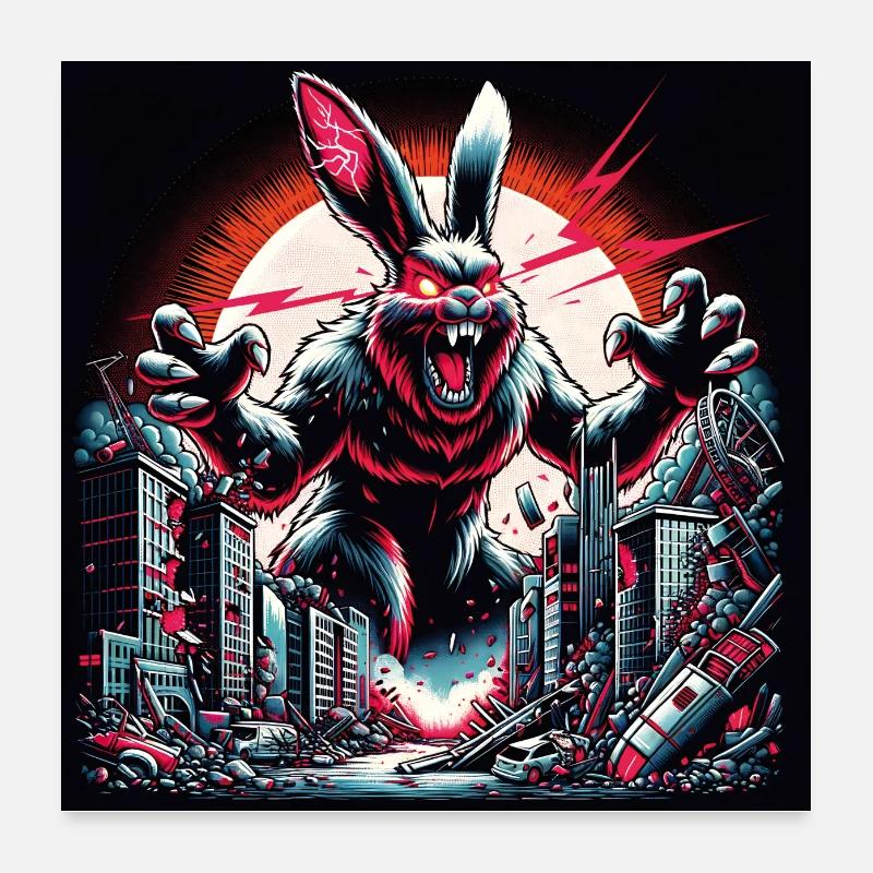Beware of the Bunny Rabbit Disaster Poster 24" x 24" (60x60 cm)