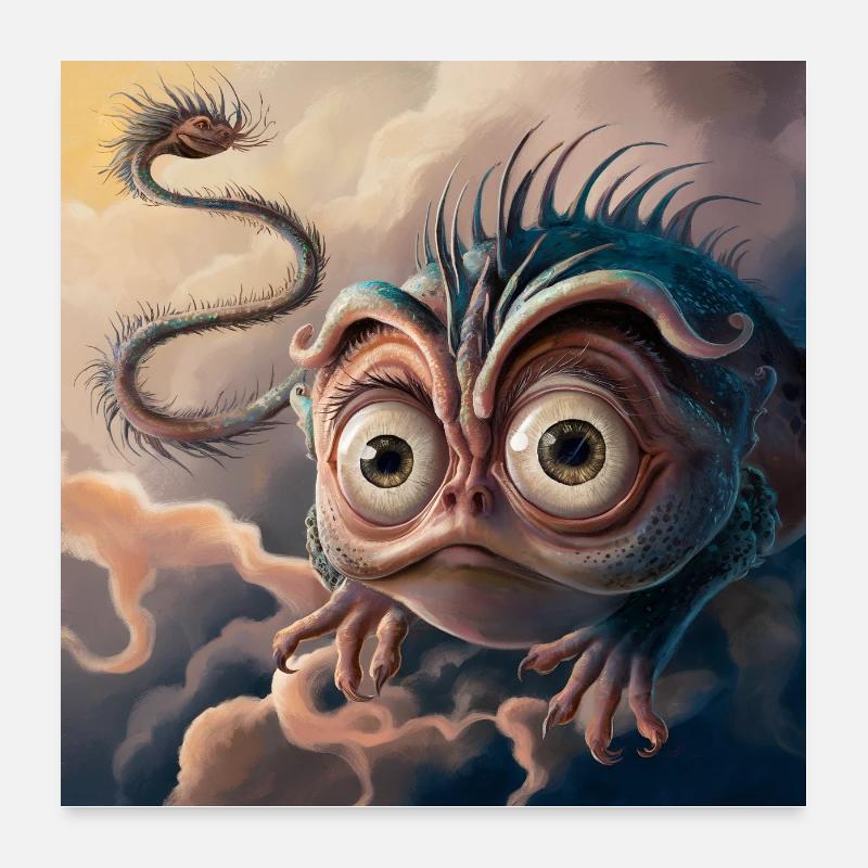 Petite créature drôle mystique Poster 60 x 60 cm