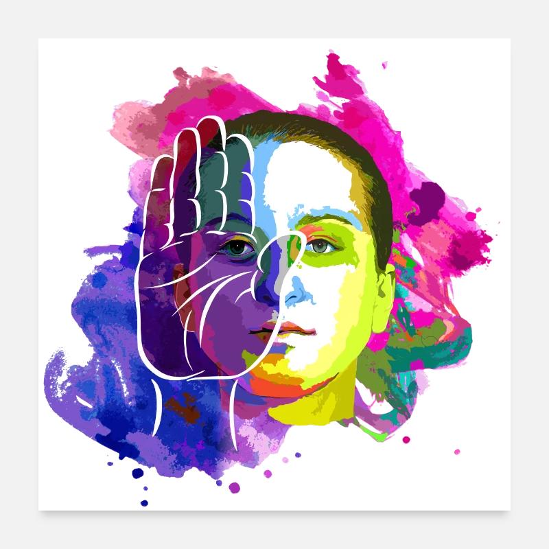 DAGEGEN Poster 60x60 cm