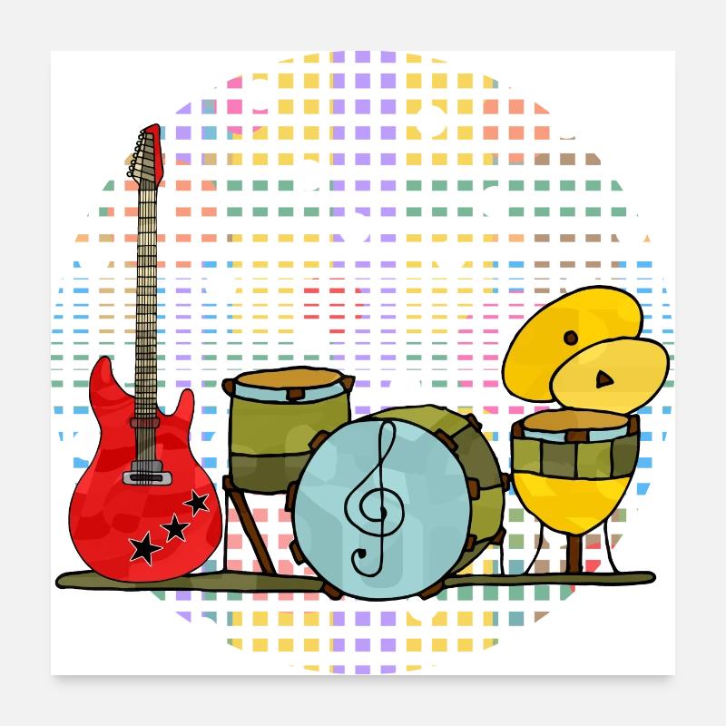 Instruments de musique - Poster 60 x 60 cm - blanc