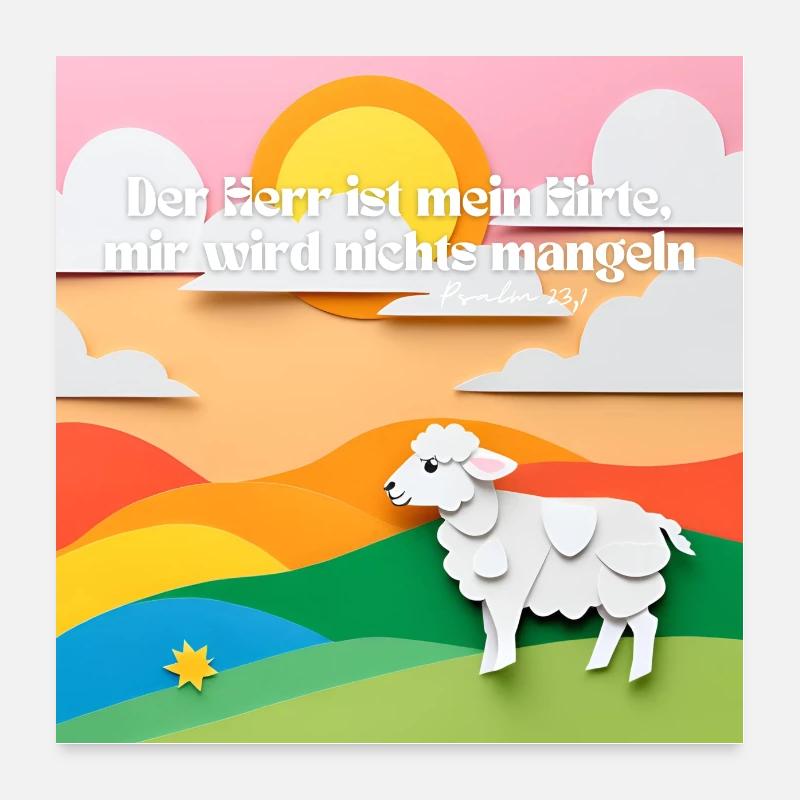 der Herr ist mein Hirte Poster 60x60 cm
