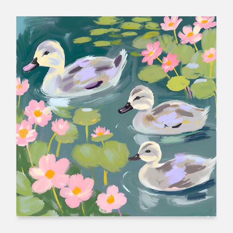 Entchen Poster 60x60 cm