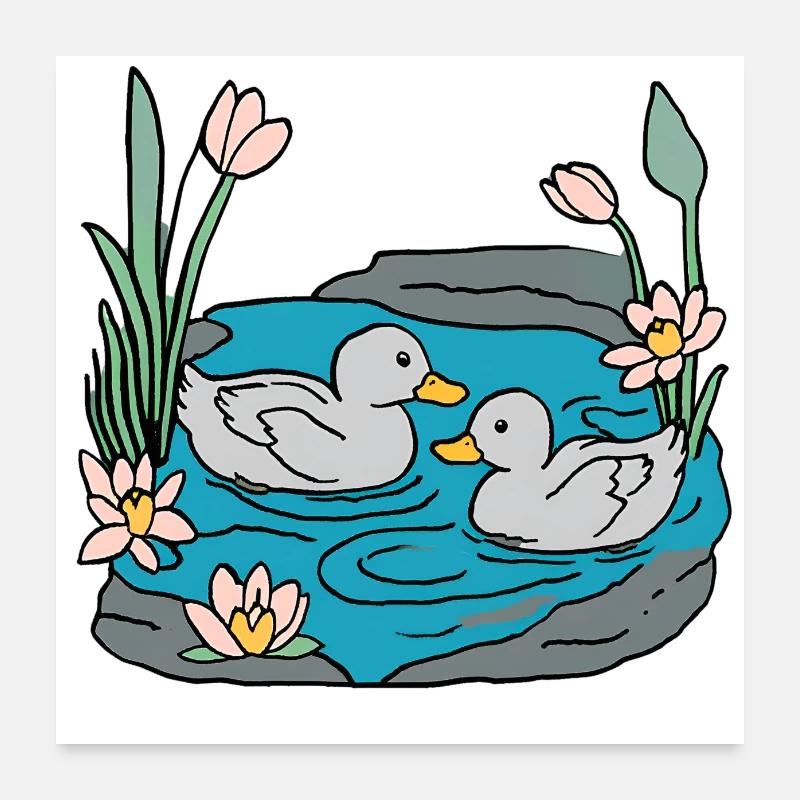 Entchen Poster 60x60 cm