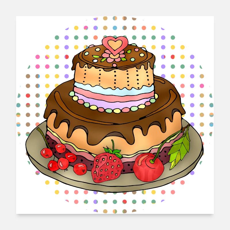 Gâteau Poster 60 x 60 cm