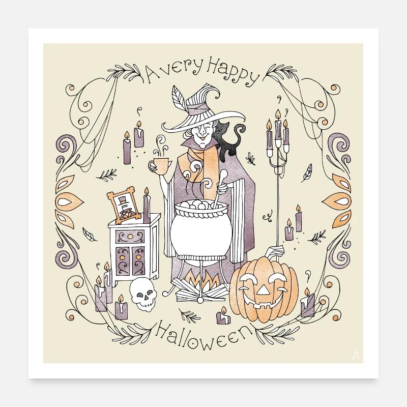 Halloween douillet Poster 60 x 60 cm