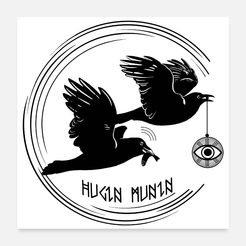 Hugin et Munin Poster 60 x 60 cm