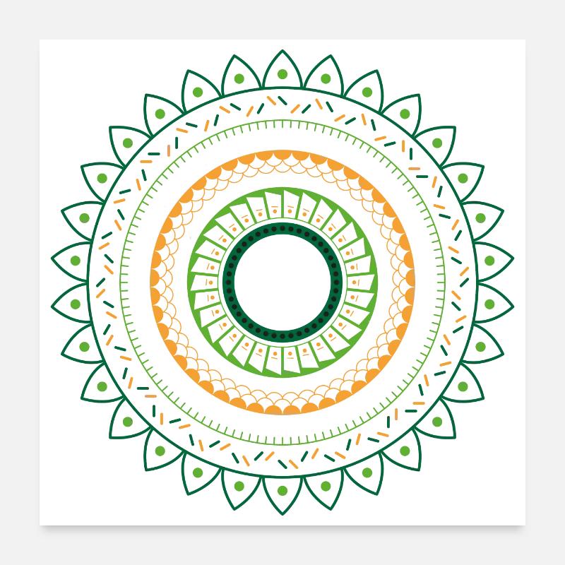 Mandala - Poster 60x60 cm - Weiß
