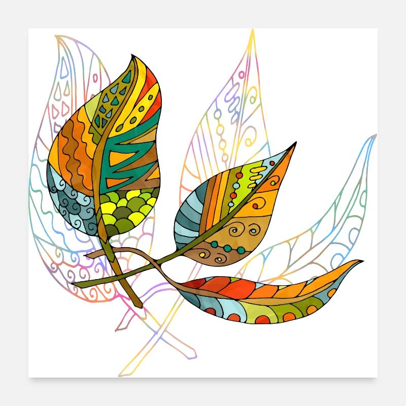 feuilles Poster 60 x 60 cm