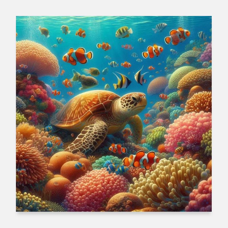 Wunder des Korallenriffs Poster 60x60 cm
