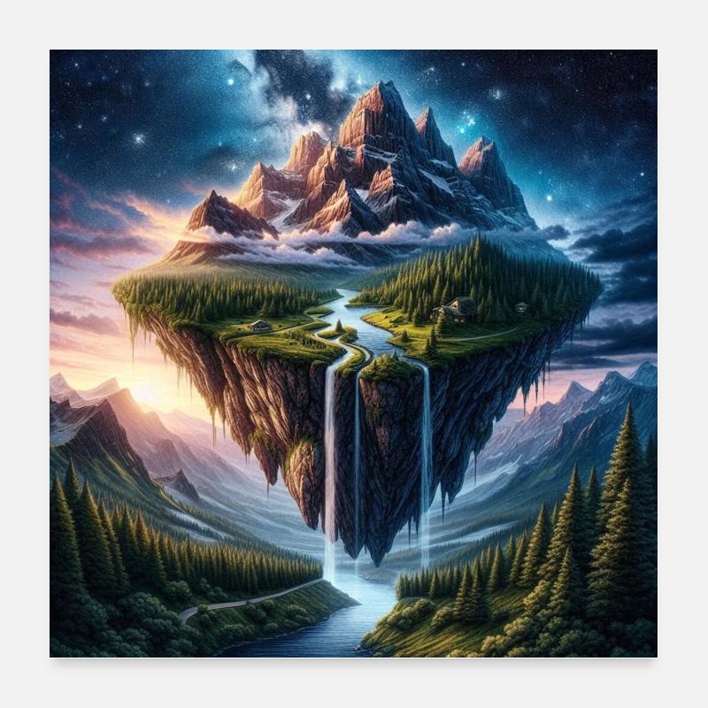 Insel im Kosmos Poster 60x60 cm