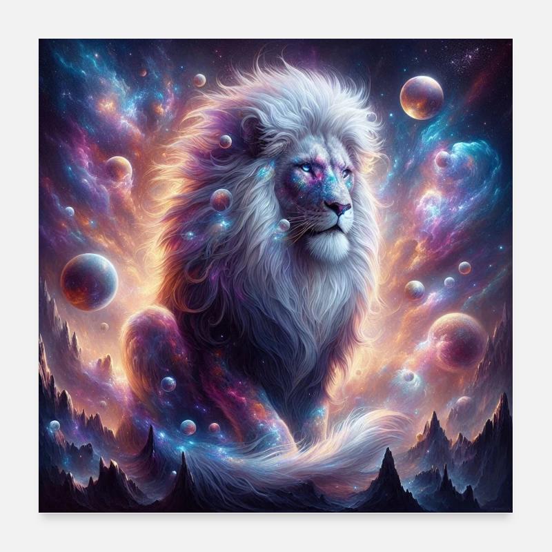 Lion cosmique 2 Poster 60 x 60 cm