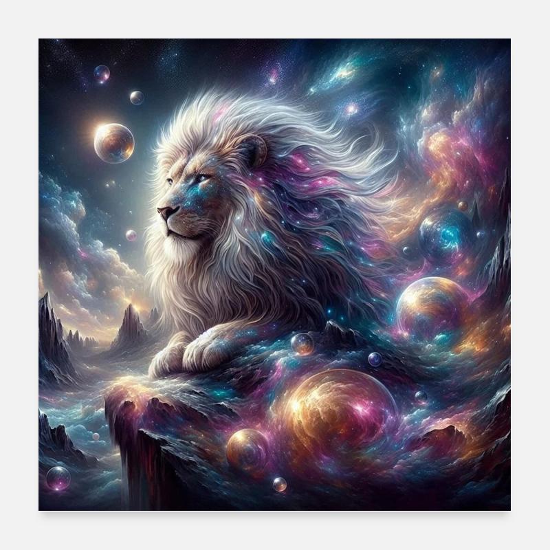 Lion Cosmique 3 Poster 60 x 60 cm