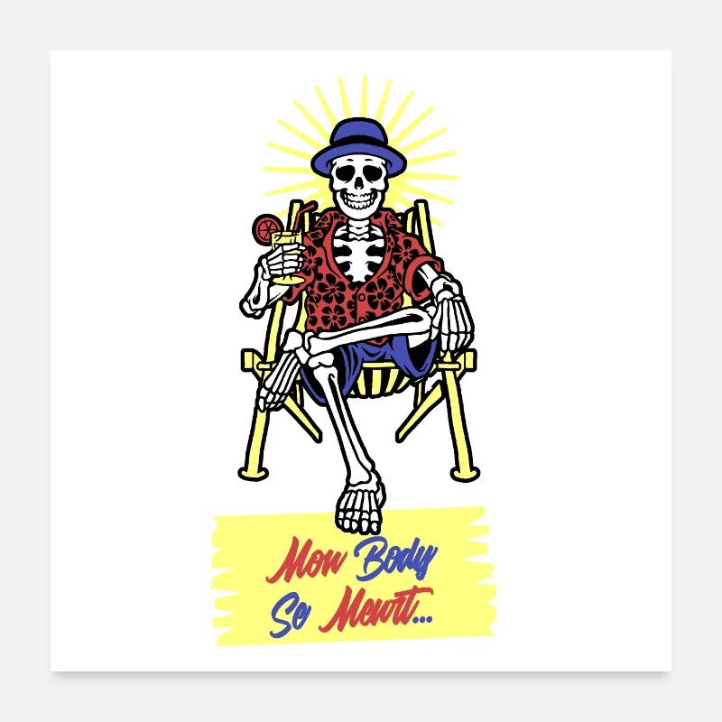 MON BODY SE MEURT (été, plage) Poster 60 x 60 cm