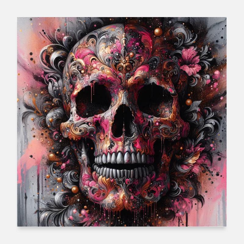 Skull of Elegance Poster 24" x 24" (60x60 cm)