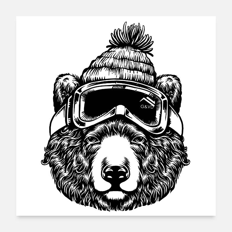 OURS BRUN Poster 60 x 60 cm