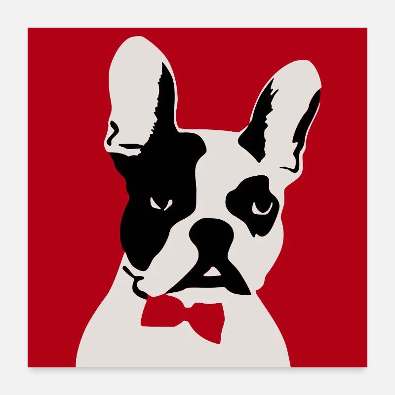 Drôle de bouledogue français Poster 60 x 60 cm