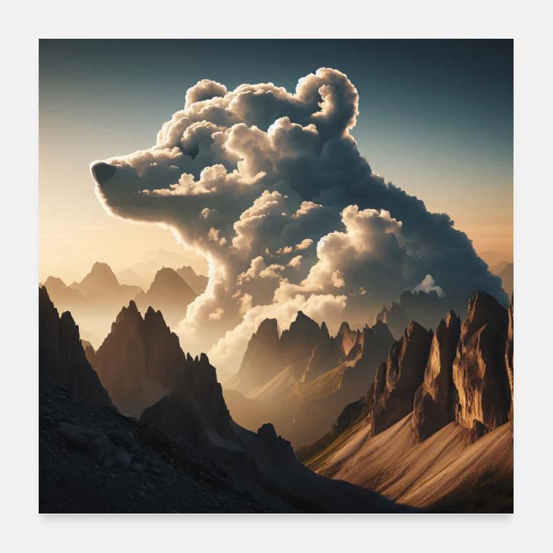 Bärengeist der Berge 2 Poster 60x60 cm
