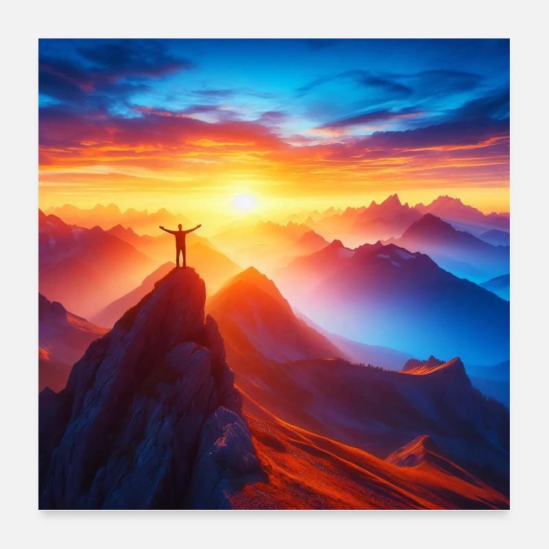 Sommet du lever du soleil 2 Poster 60 x 60 cm