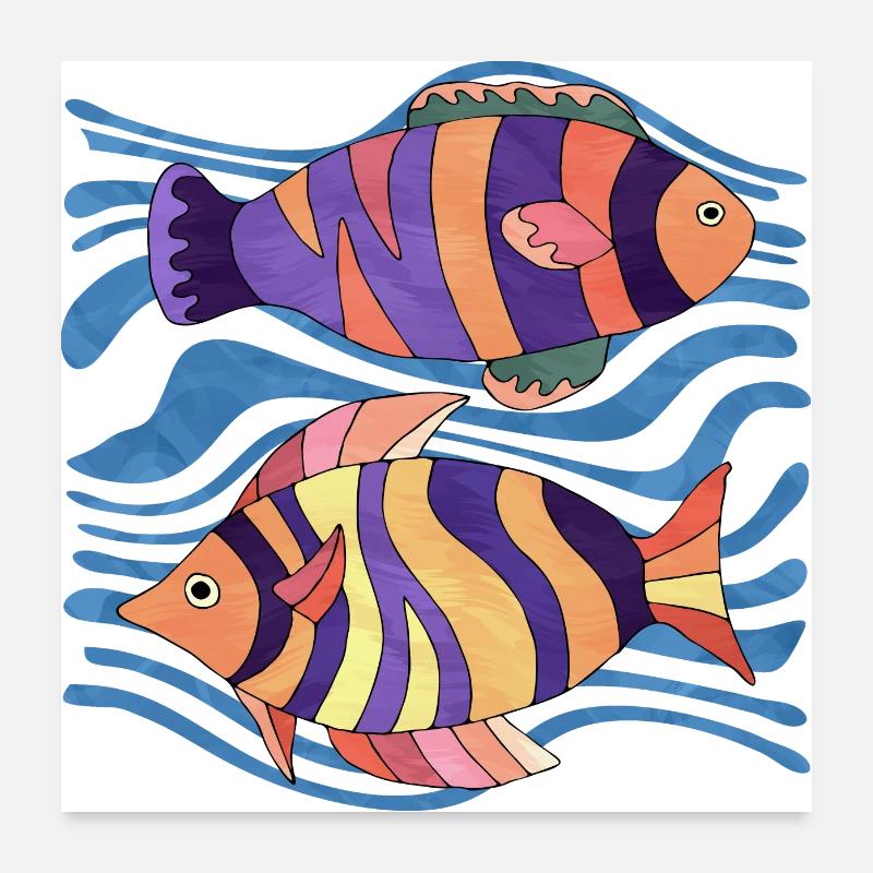Fische Poster 60x60 cm