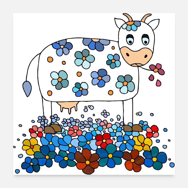 Vache Poster 60 x 60 cm