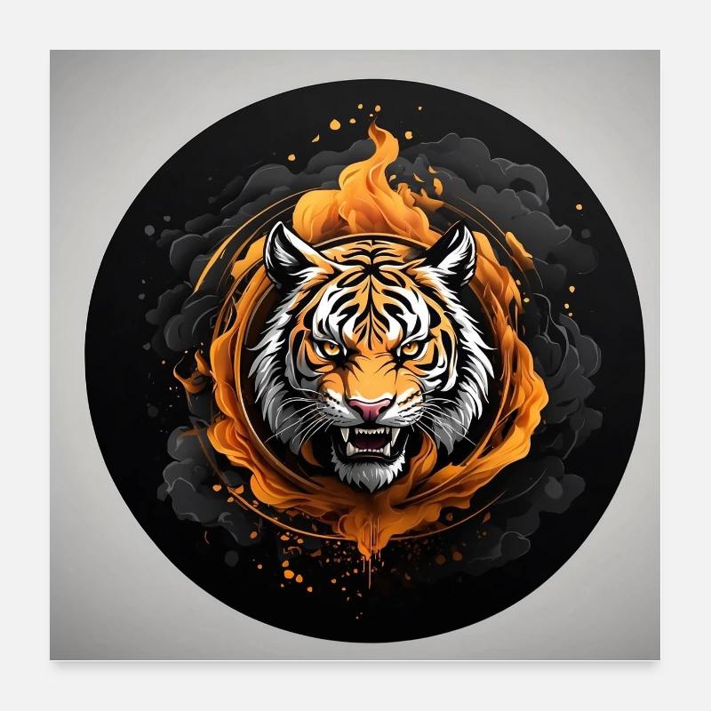 Hissing tiger big cat Poster 24" x 24" (60x60 cm)