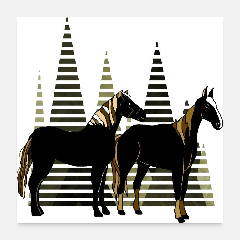 Pferde Poster 60x60 cm