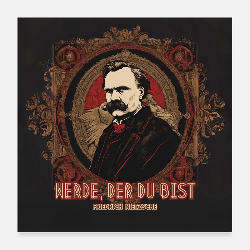 Werde, der du bist – Friedrich Nietzsche - Poster 60x60 cm - Weiß