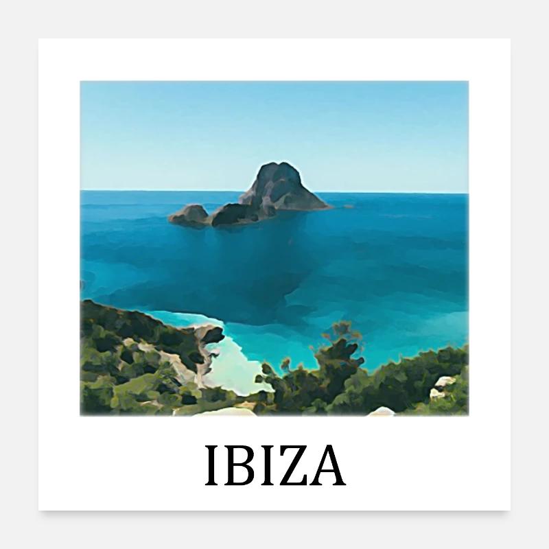 Ibiza - Poster 60x60 cm - Weiß