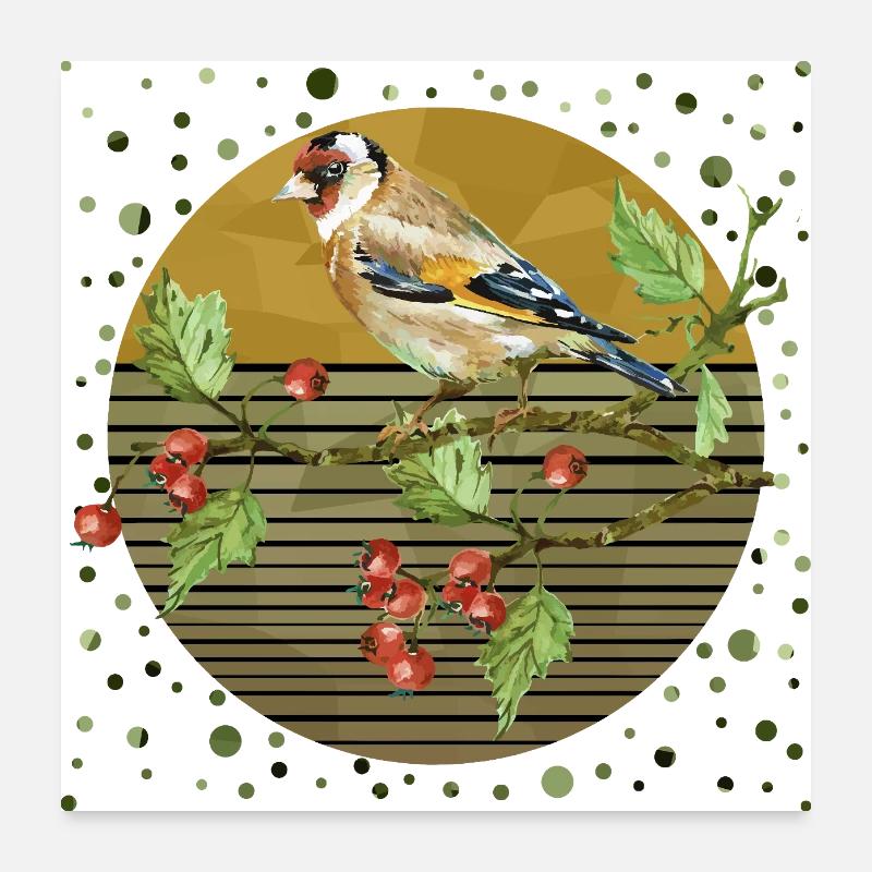 Bunter Vogel Poster 60x60 cm