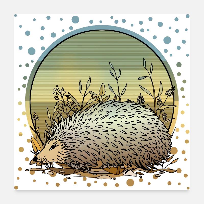 Hedgehog Poster 24" x 24" (60x60 cm)