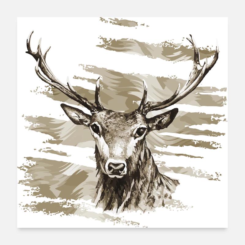 Cerf Poster 60 x 60 cm