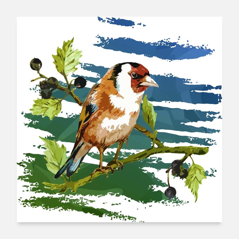 Bunter Vogel Poster 60x60 cm