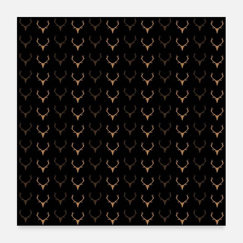 Geweih Muster braun Poster 60x60 cm