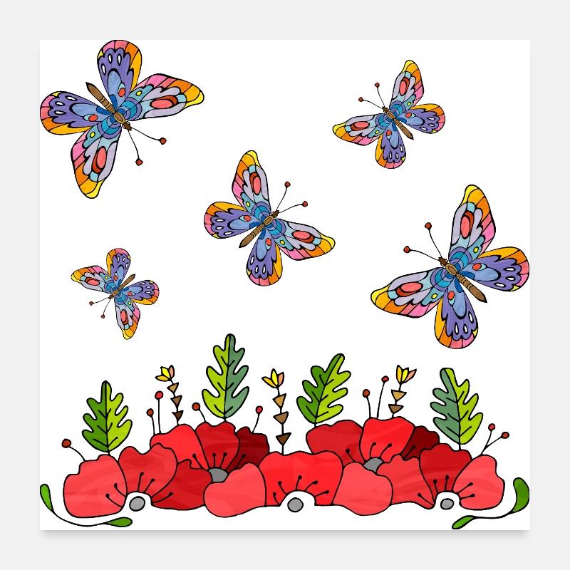Butterflies Poster 24" x 24" (60x60 cm)