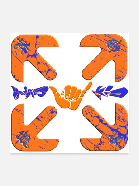 Kompass - Poster 60x60 cm - Weiß - Vorne